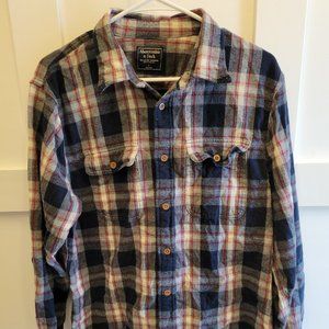 Abercrombie & Fitch Men's Flannel Button Down Shirt - Large